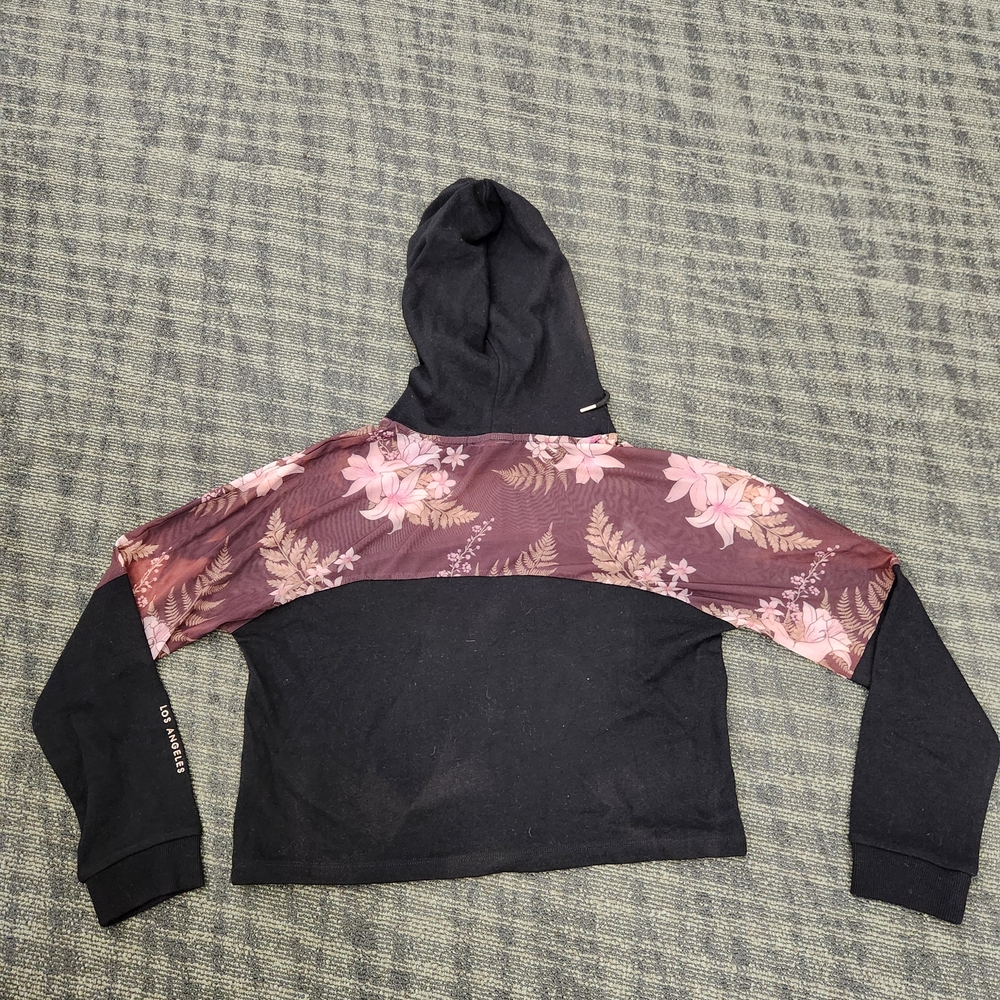 Brand New Womens Guess Latoya Mesh Floral Hoodie Y2k Black Size XL Los Angeles